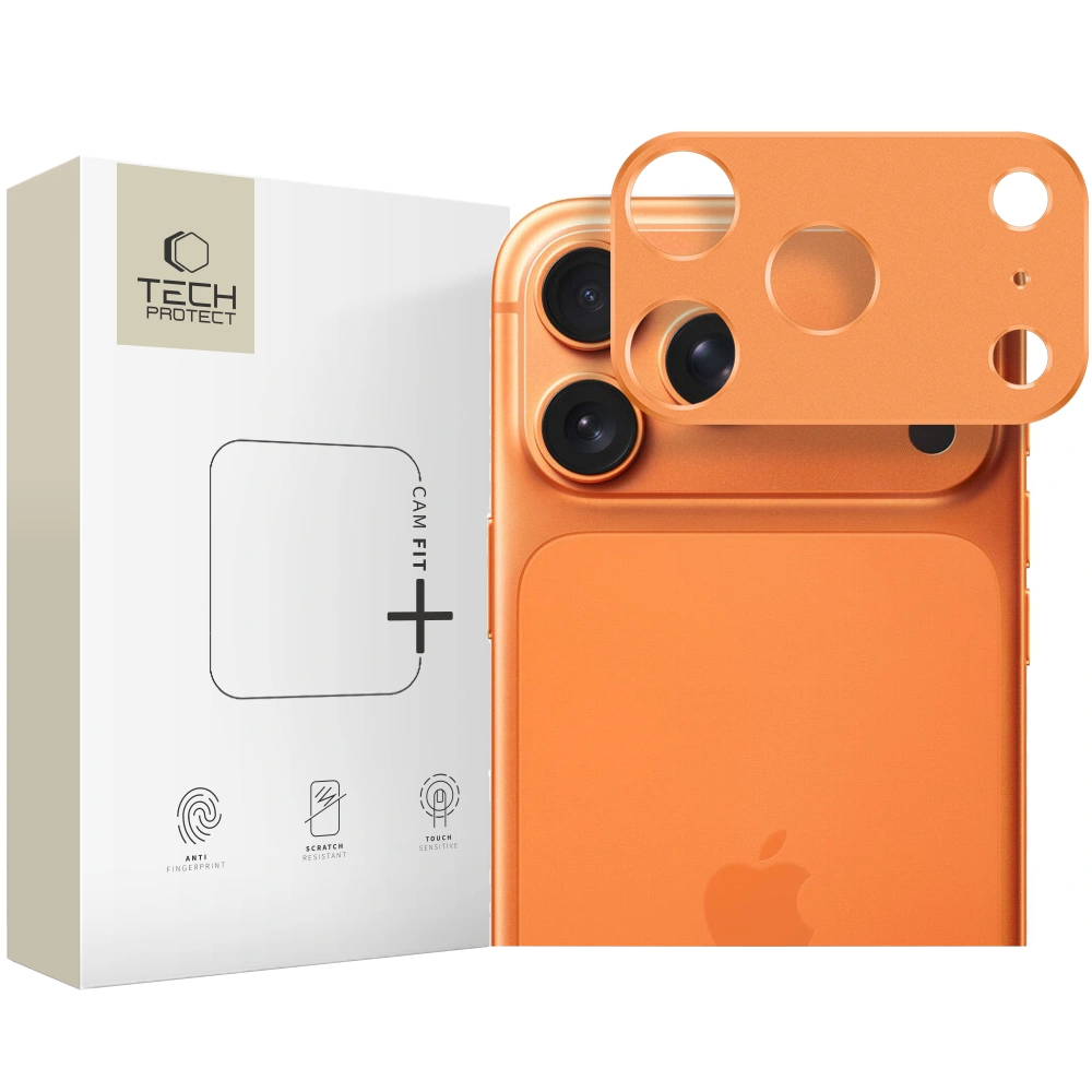 Okvir zaštite stražnje kamere Tech-Protect Camalloy Fit+ za Apple iPhone 17 Pro, Aluminij, Narančasta