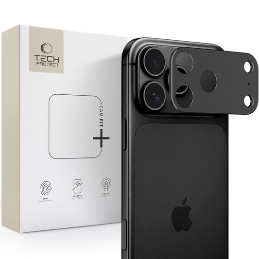 Stražnji zaštitni okvir kamere Tech-Protect Camalloy Fit+ za Apple iPhone 18 Pro, aluminij, crna