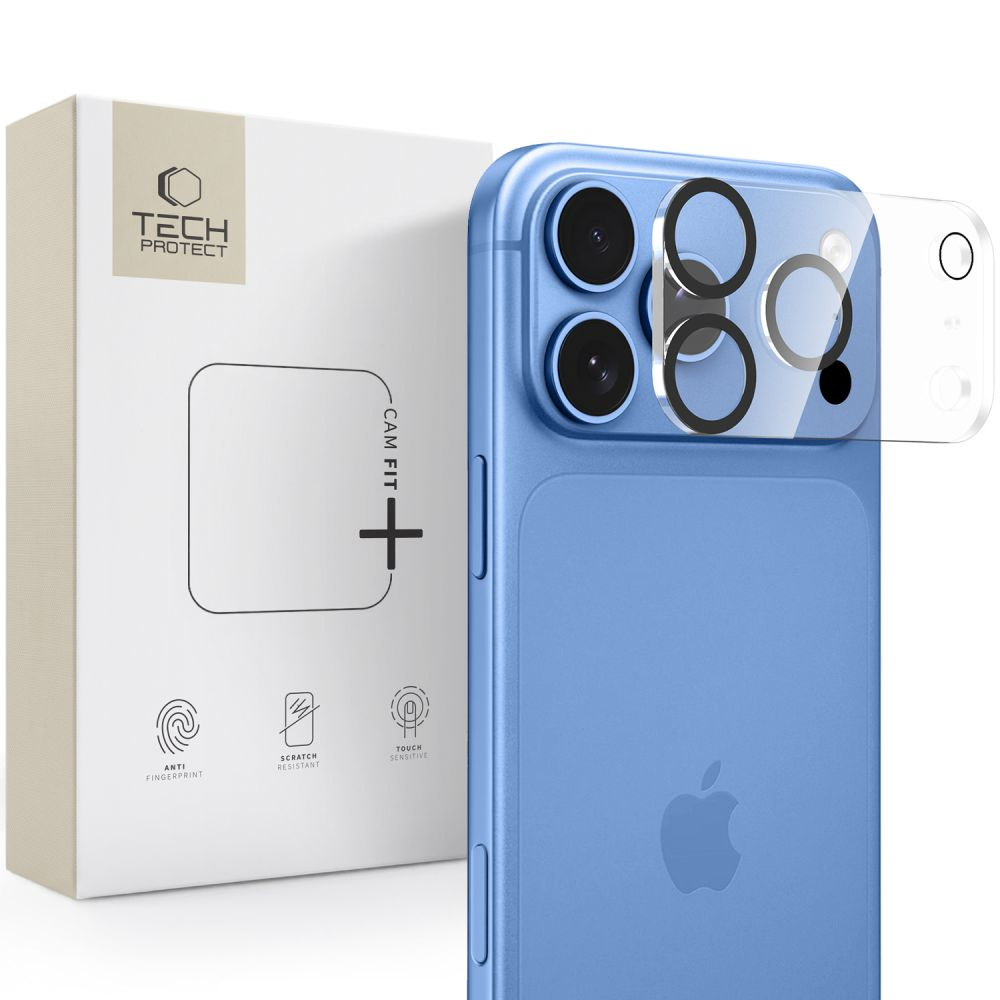 Okvir zaštite stražnje kamere Tech-Protect Cam Fit+ za Apple iPhone 18 Pro Max, kaljeno staklo, prozirno