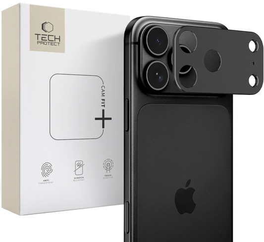 Okvir zaštite stražnje kamere Tech-Protect Camalloy Fit+ za Apple iPhone 18 Pro Max, aluminij, crna
