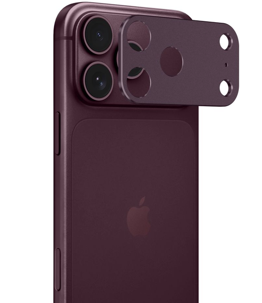 Okvir za zaštitu stražnje kamere Tech-Protect Camalloy Fit+ za Apple iPhone 18 Pro Max, aluminij, bordo boje