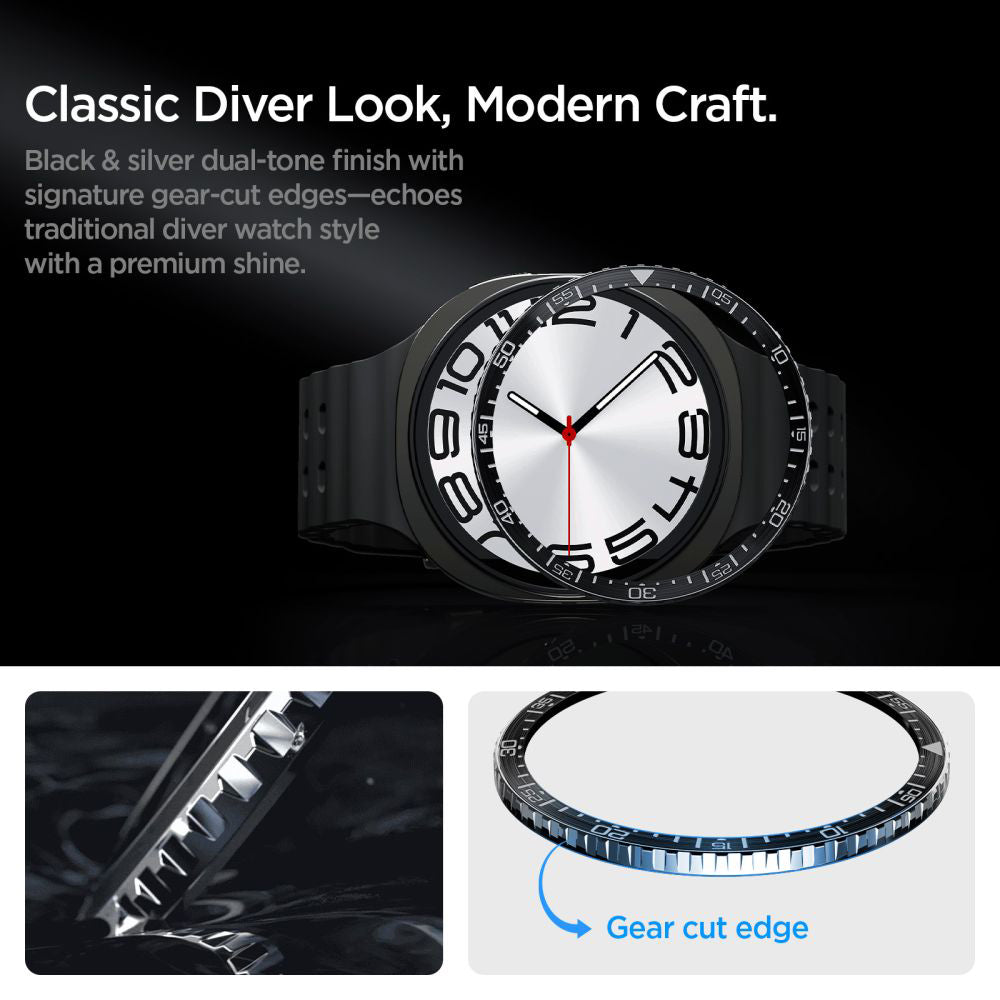 Okvir zaštite Spigen Tune Diver za Samsung Galaxy Watch8 44mm, Crni