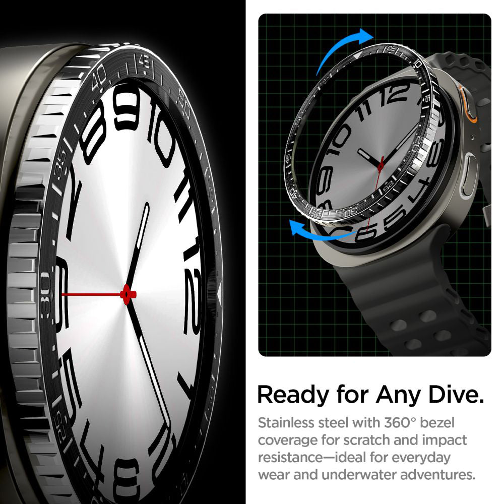 Okvir zaštite Spigen Tune Diver za Samsung Galaxy Watch8 44mm, Crni