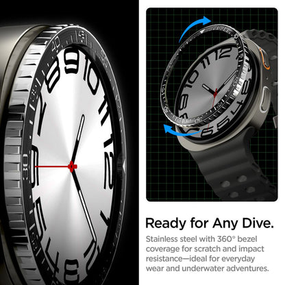 Okvir zaštite Spigen Tune Diver za Samsung Galaxy Watch8 44mm, Crni