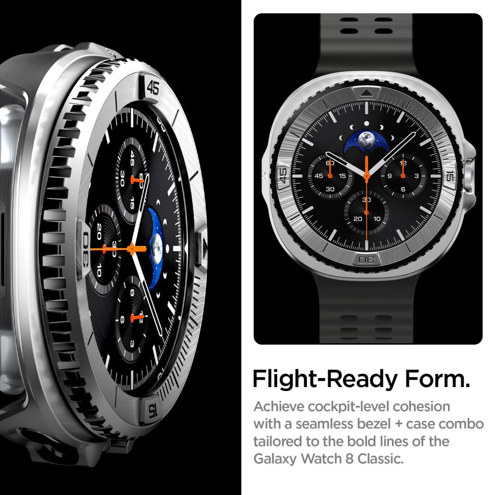 Okvir zaštite Spigen Tune Pro Pilot za Samsung Galaxy Watch8 Classic, Srebrni