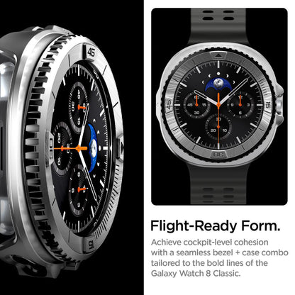 Okvir zaštite Spigen Tune Pro Pilot za Samsung Galaxy Watch8 Classic, Srebrni