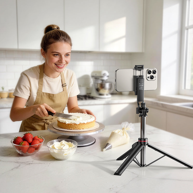 Selfie Stick Bluetooth Borofone BY15 Throne, 4.5inch - 7inch, Crna