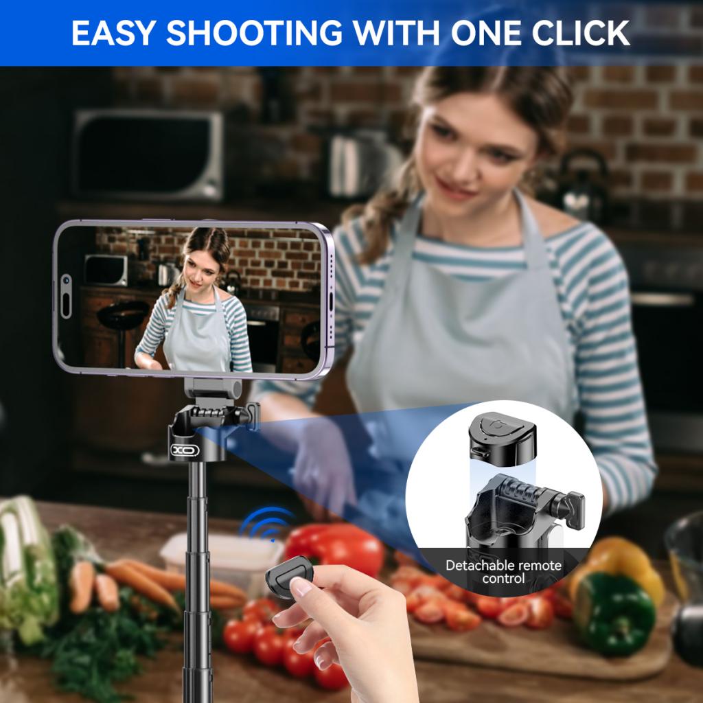 Selfie Stick Bluetooth XO Design SS22, Univerzalan, Crni