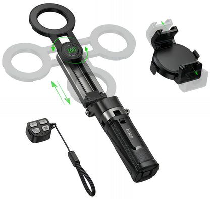 Selfie Stick Bluetooth HOCO K27 Pro, Univerzalan, Crni