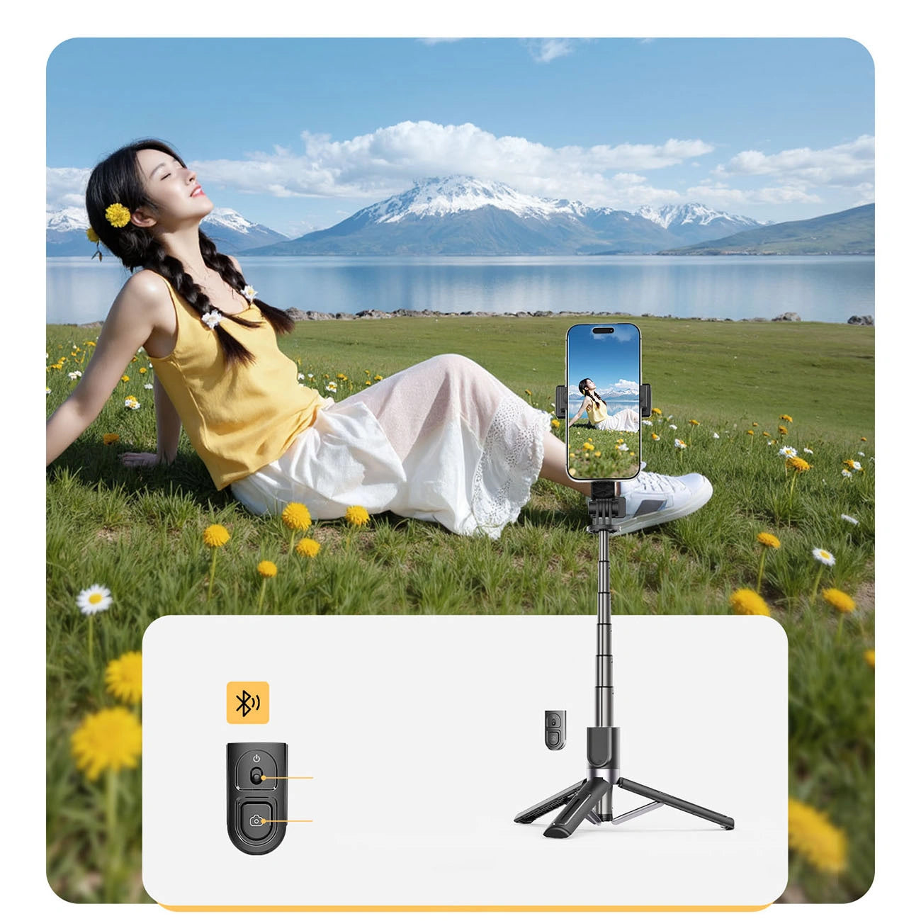 Selfie Stick Bluetooth Orico SPV90, Univerzalan, Crna