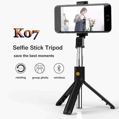 Selfie Stick Bluetooth Techsuit K07, Univerzalan, Crni