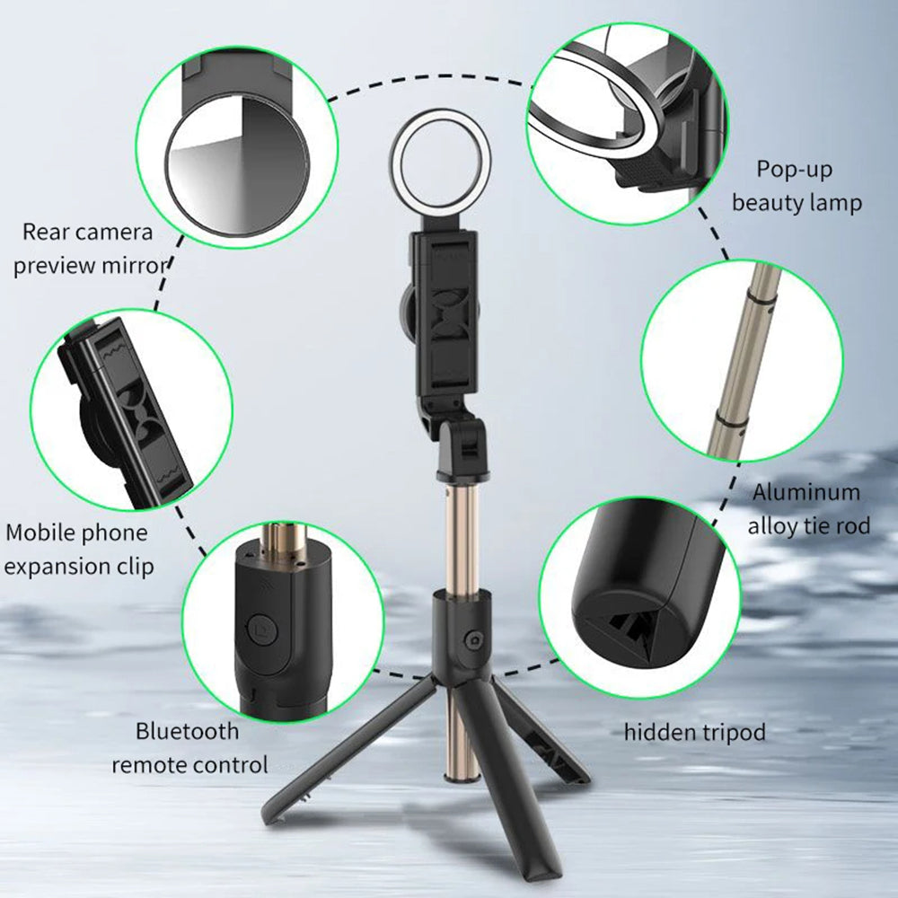 Selfie Stick Bluetooth Techsuit K13, Univerzalan, Crni