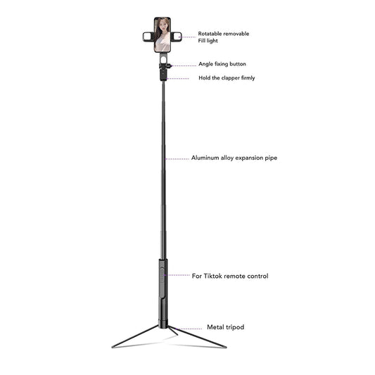 Selfie Stick Bluetooth Techsuit K30S, Univerzalan, Crni