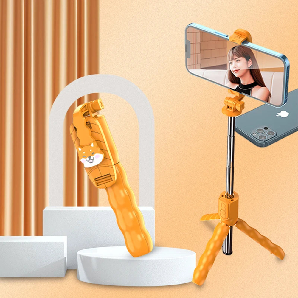Selfie Stick Bluetooth Techsuit KT01, Univerzalan, Narančasta