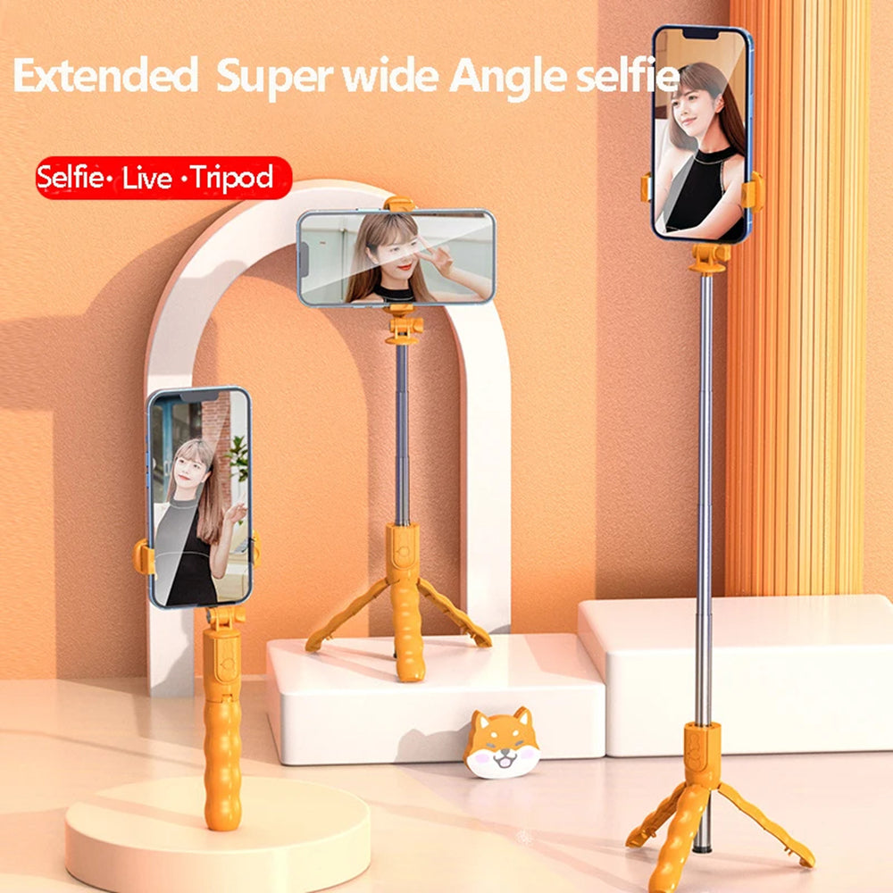 Selfie Stick Bluetooth Techsuit KT01, Univerzalan, Narančasta