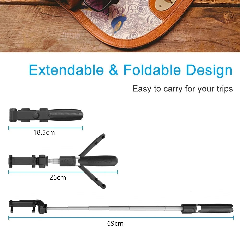 Selfie Stick Bluetooth Techsuit L01, Univerzalan, Crni