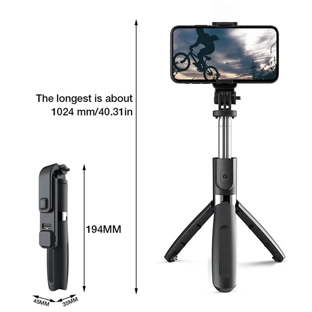 Selfie Stick Bluetooth Techsuit L02s, Univerzalan, Crni