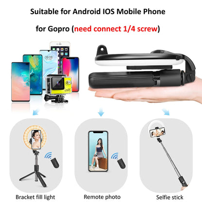Selfie Stick Bluetooth Techsuit L07, Univerzalan, Crni