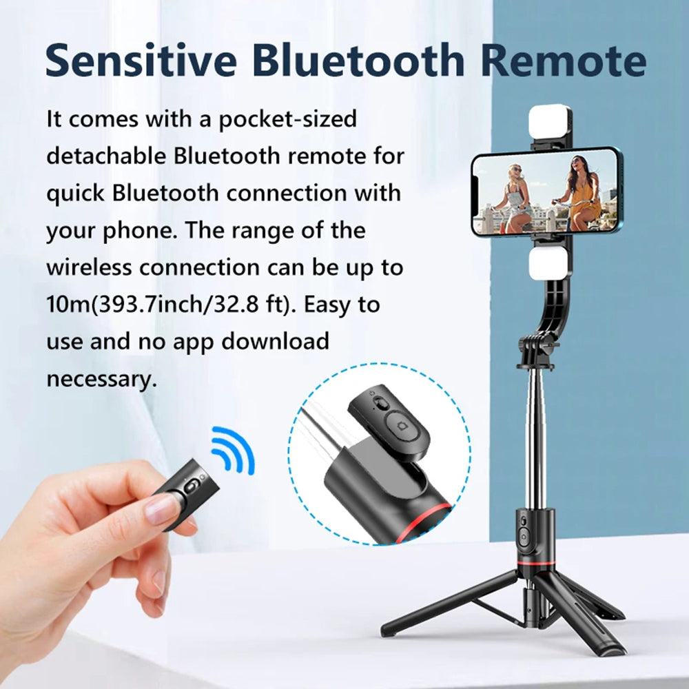 Selfie Stick Bluetooth Techsuit L13d, Univerzalan, Crni
