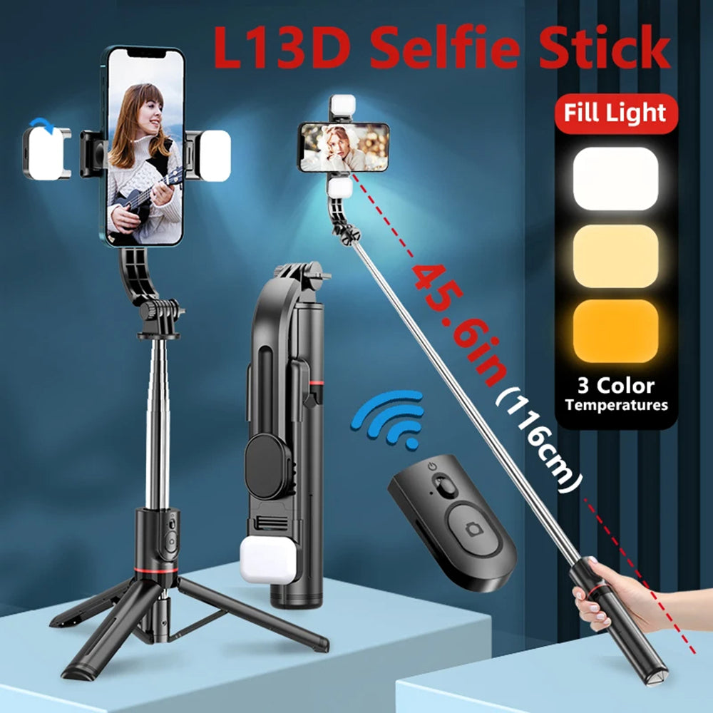 Selfie Stick Bluetooth Techsuit L13d, Univerzalan, Crni