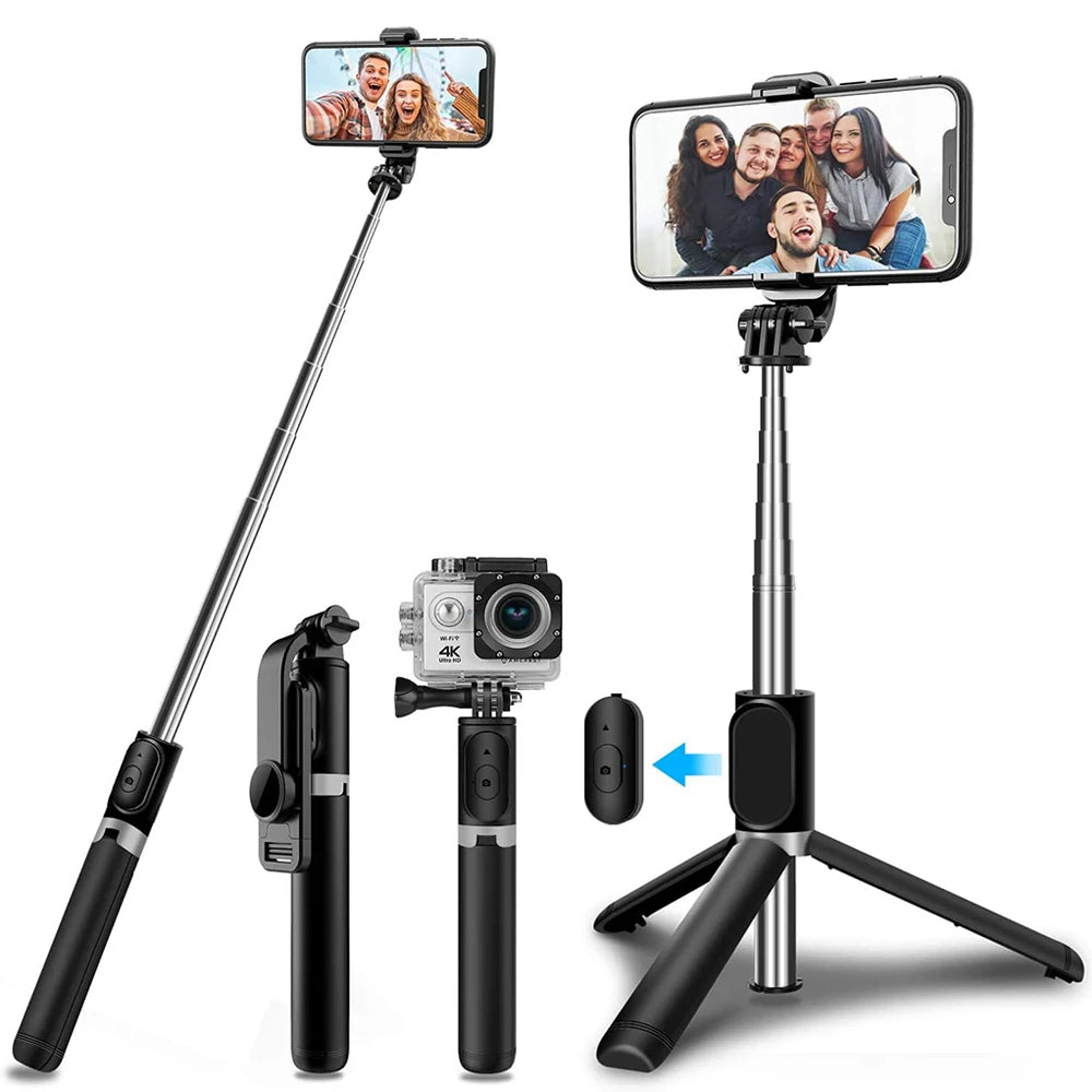 Selfie Stick Bluetooth Techsuit Q02, Univerzalan, Crni