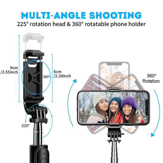 Selfie Stick Bluetooth Techsuit Q02, Univerzalan, Crni