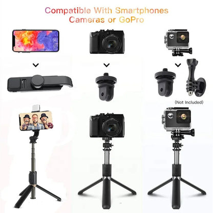 Selfie Stick Bluetooth Techsuit Q03s, Univerzalan, Crn