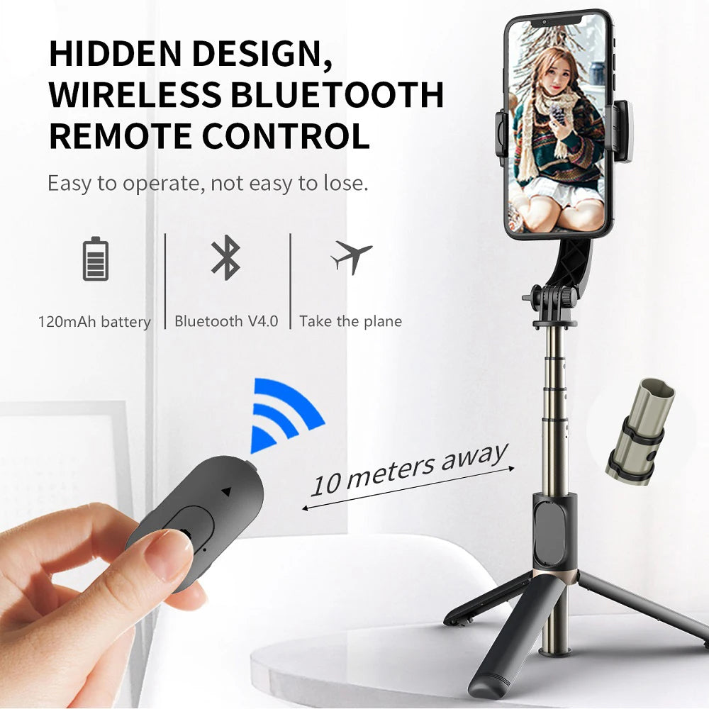 Selfie Stick Bluetooth Techsuit Q08, Univerzalan, Crni