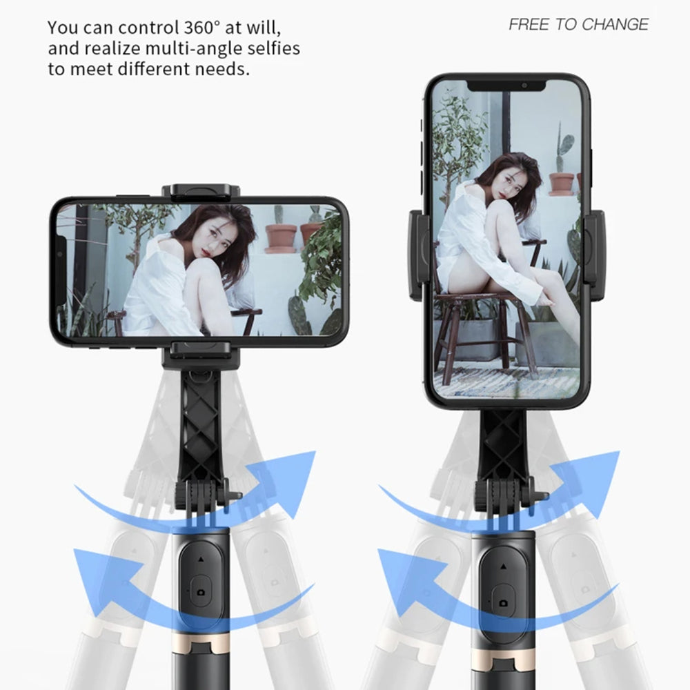 Selfie Stick Bluetooth Techsuit Q08, Univerzalan, Crni