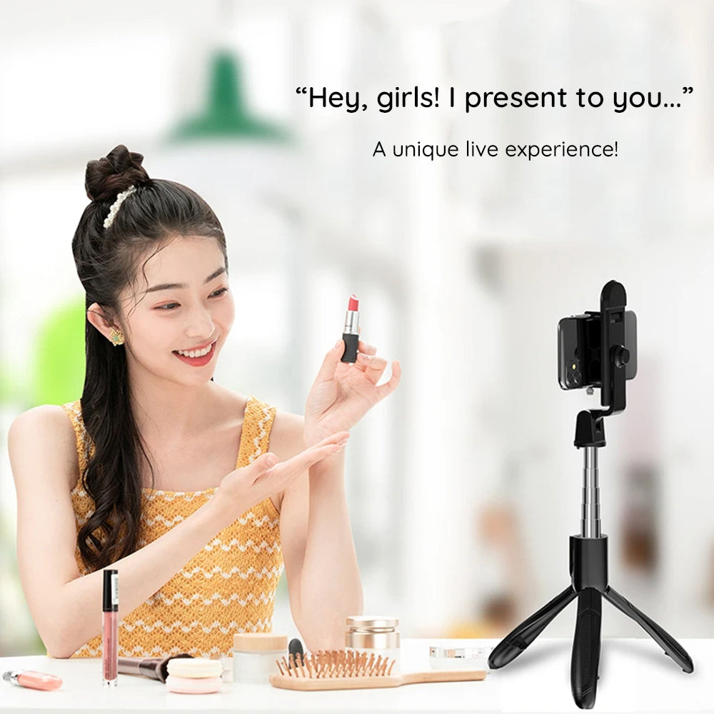 Selfie Stick Bluetooth Techsuit S01-S, Univerzalan, Crni