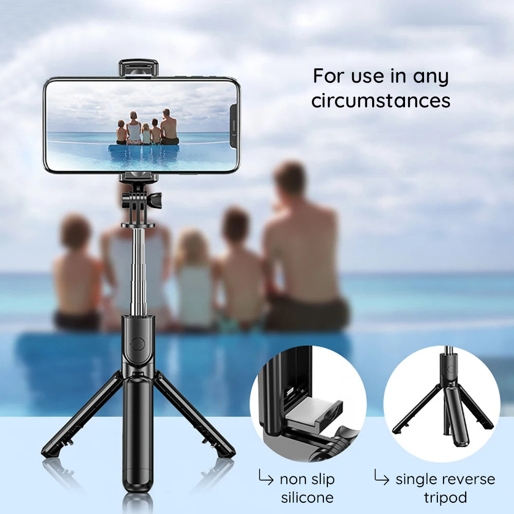 Selfie Stick Bluetooth Techsuit S03, Univerzalan, Crni