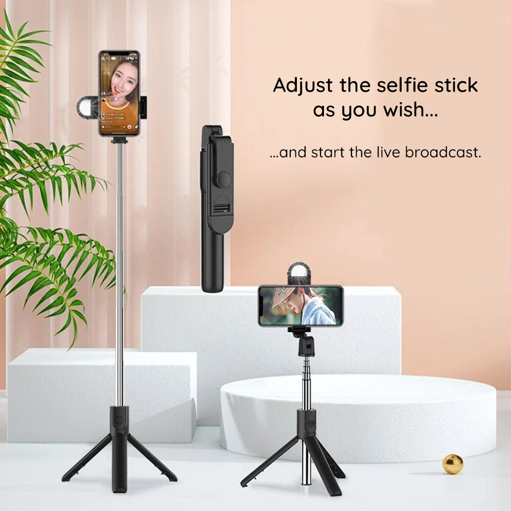 Selfie Stick Bluetooth Techsuit S05-S, Univerzalan, Crni