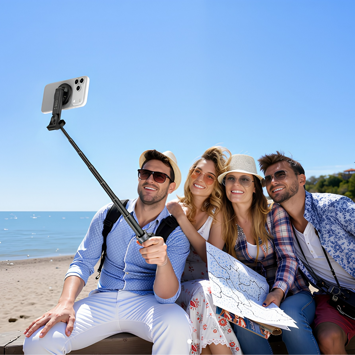 Selfie štap Bluetooth XO Design SS25 Pro, Univerzalan, Crni