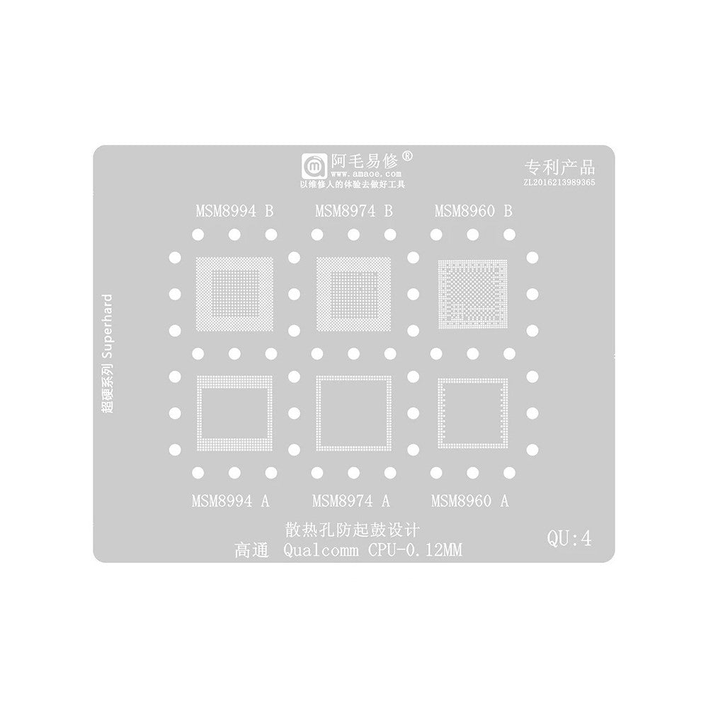 BGA Amaoe šablona za CPU Qualcomm QU1-8 Series