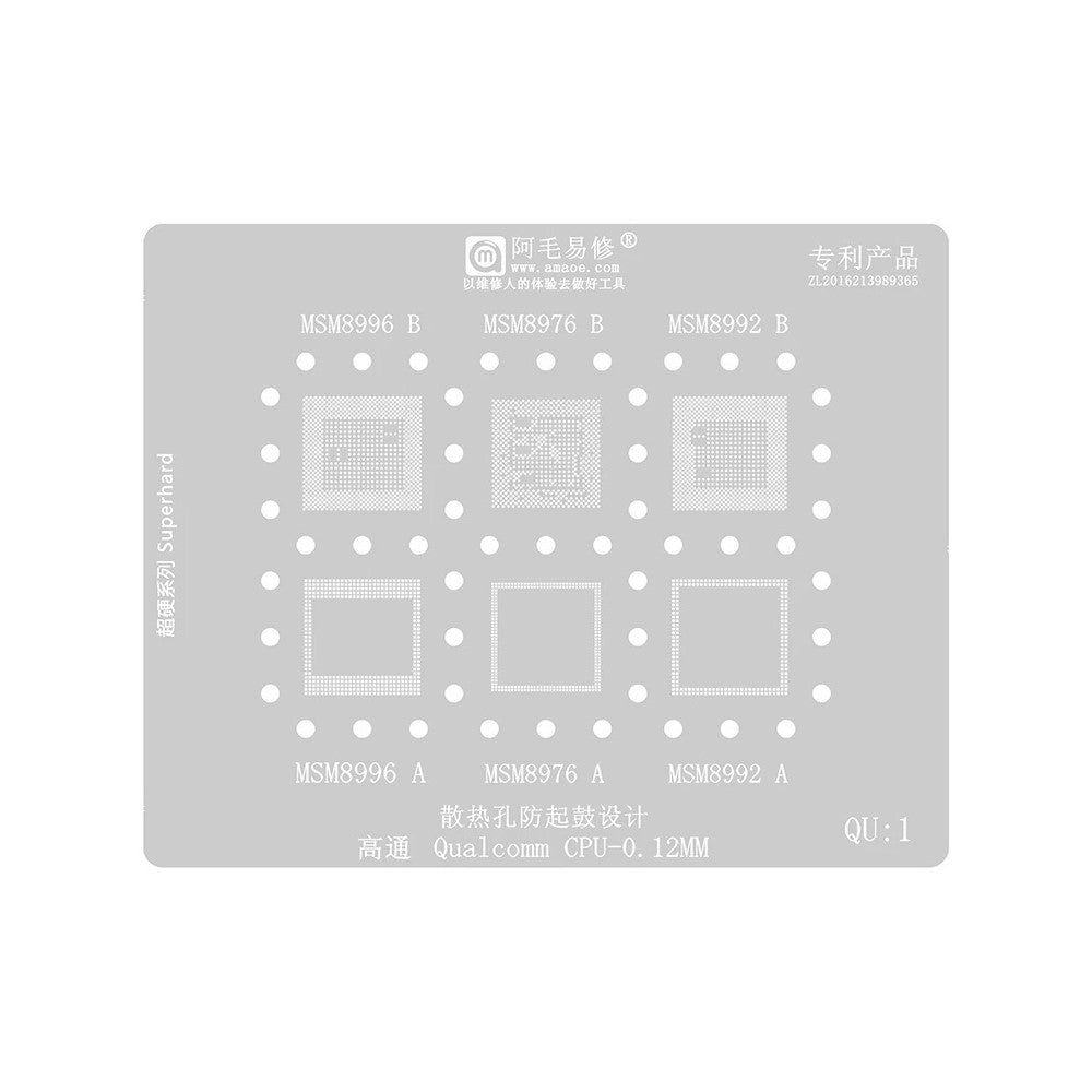 BGA Amaoe šablona za CPU Qualcomm QU1-8 Series