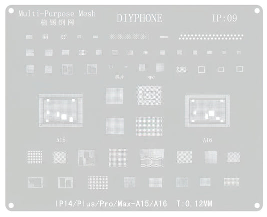 BGA DIYPhone šablona za Apple iPhone 14 seriju