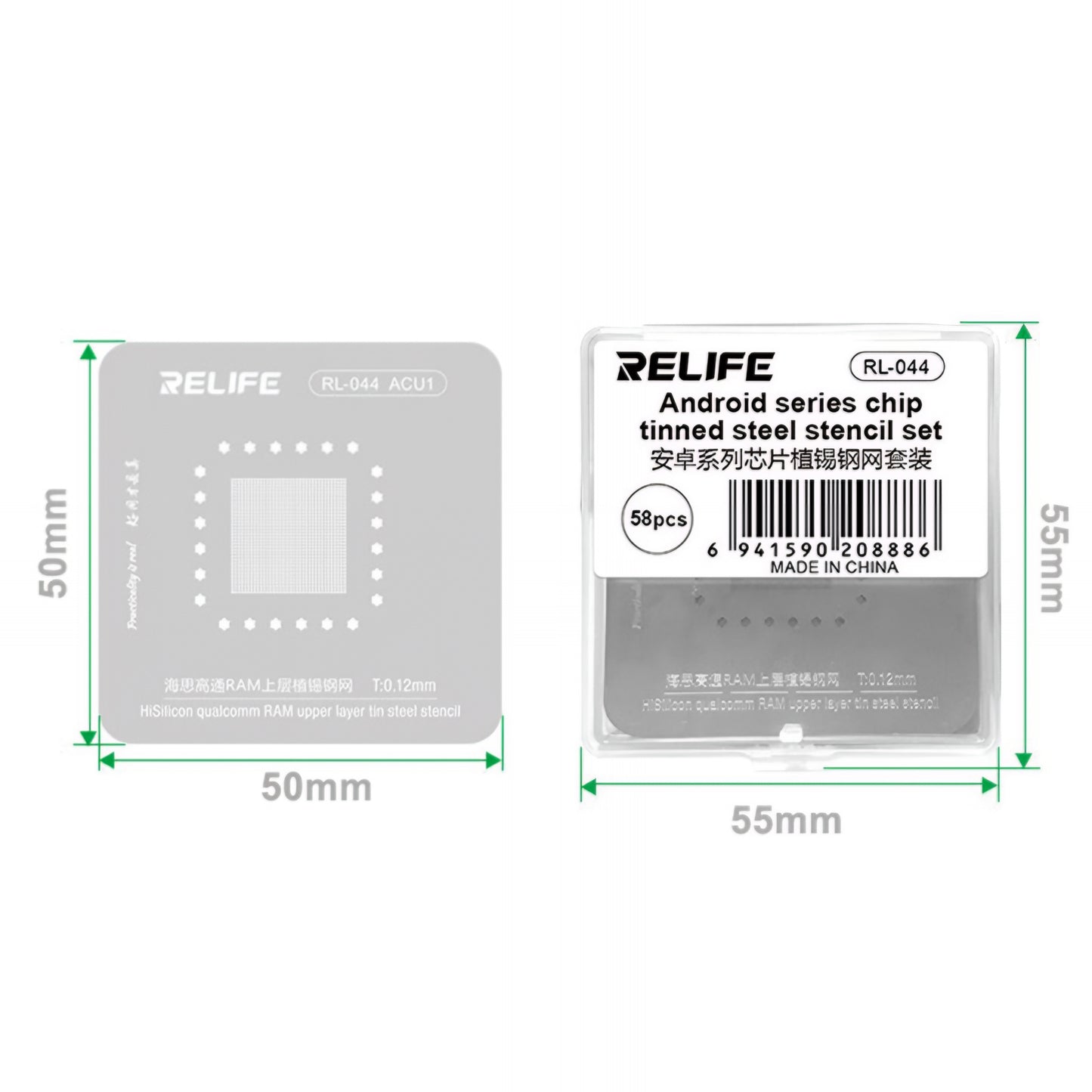 BGA šablona Relife RL-044 za Android CPU