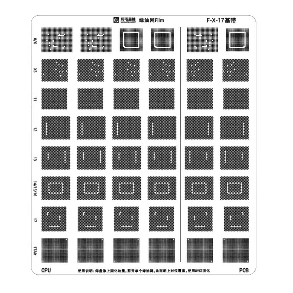UV maska šablon CI Amaoe za Apple iPhone XS - 17 Air Series, IC