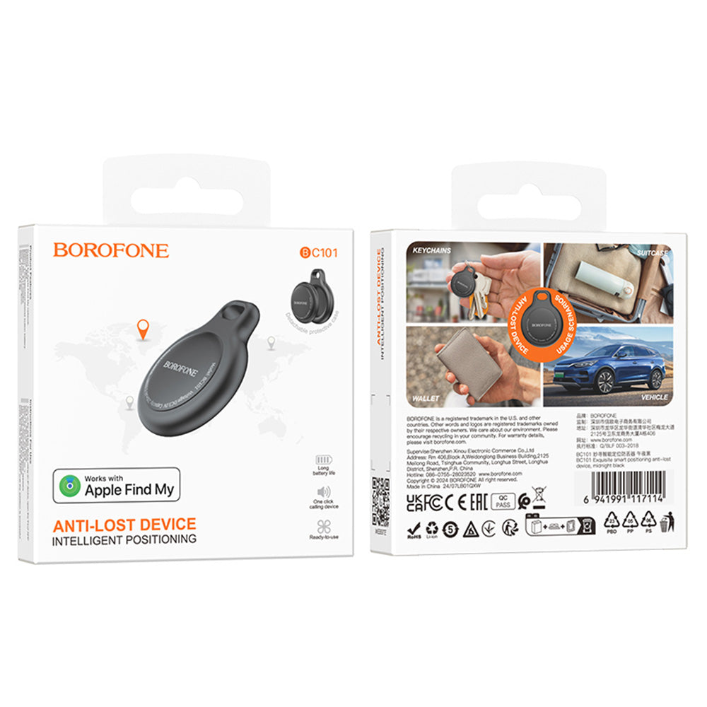 SmartTag Borofone BC101 Exquisite za iOS seriju, Crni