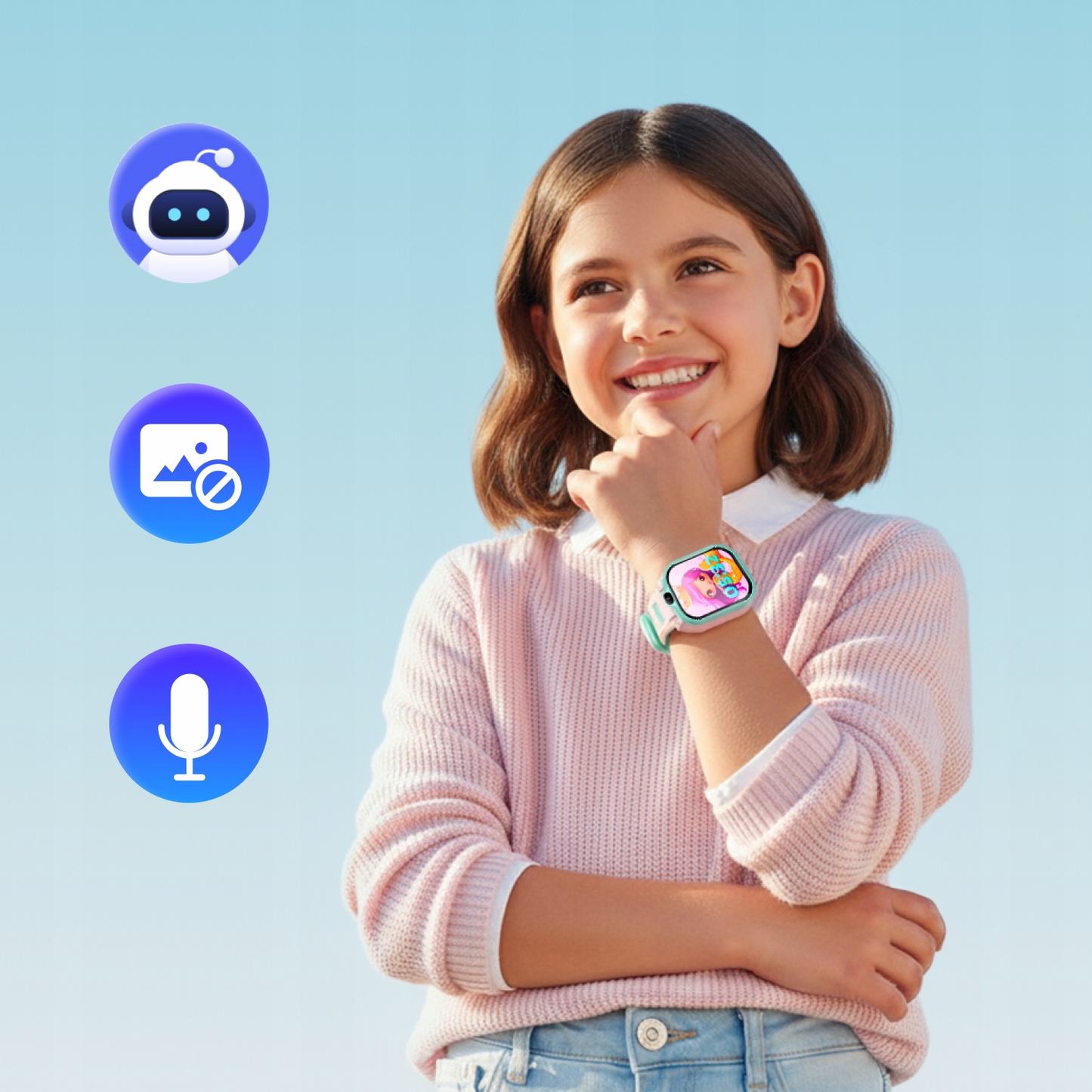 Pametni sat Forever Kids Boost KW-530 Call, Roza