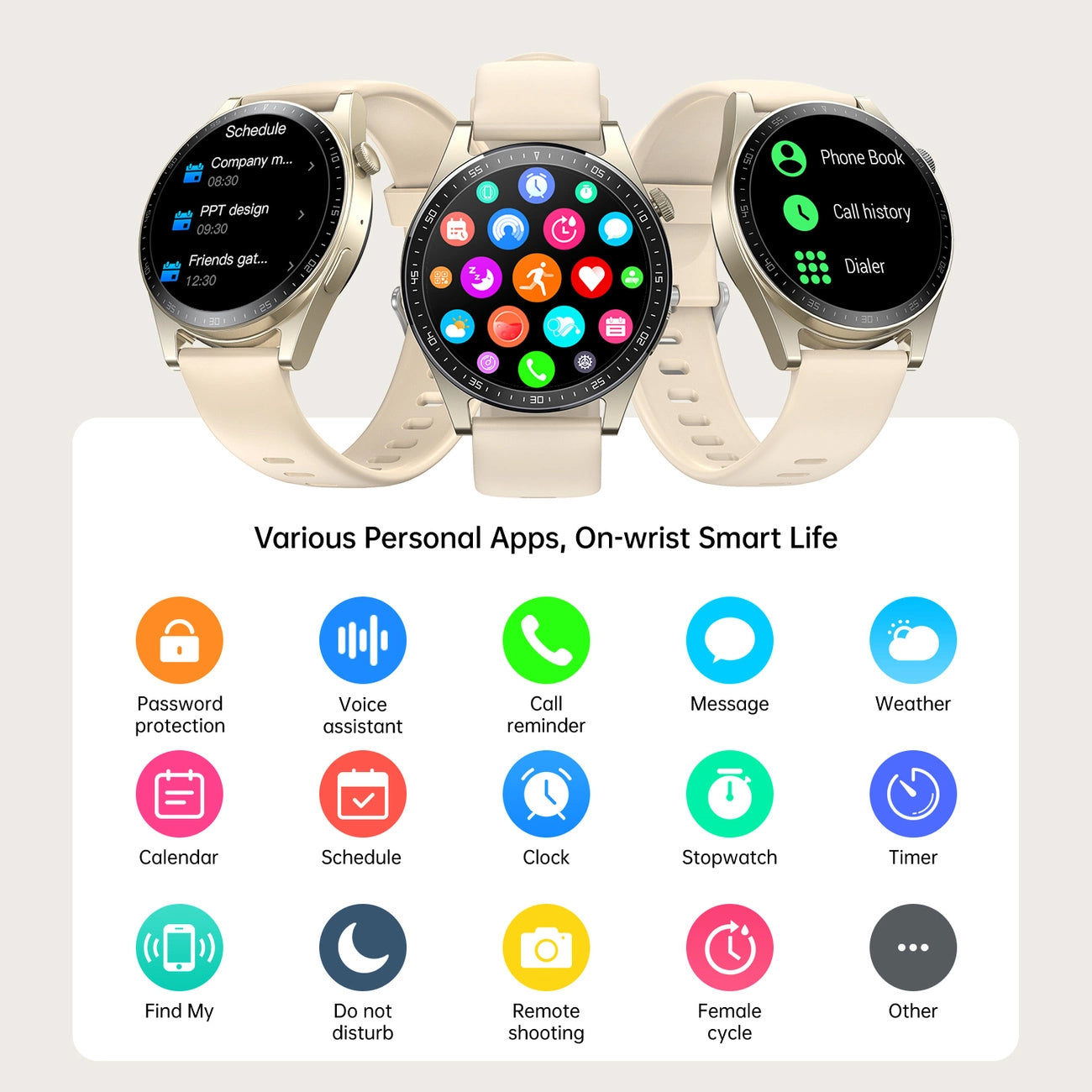 Smartwatch Joyroom JR-FC2 Call, Zlatni