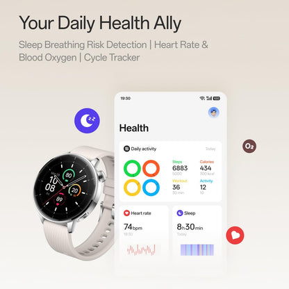 Smartwatch OnePlus Watch 3, 43mm, Srebrni 5491100422