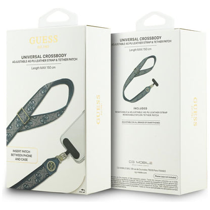 Lanyard za telefon Guess 4G Strass Metal Logo, Plavi