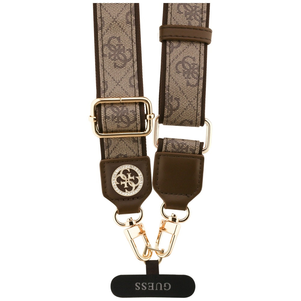 Telefonski remen Guess 4G Strass Metal Logo, Smeđi