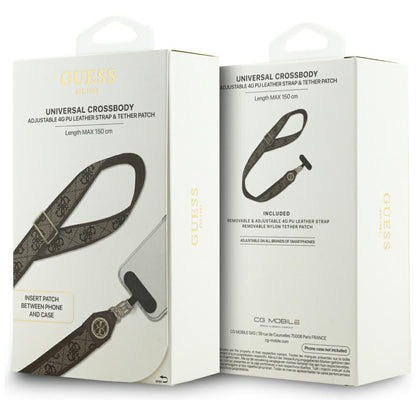 Telefonski remen Guess 4G Strass Metal Logo, Smeđi