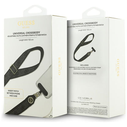 Telefonski remen Guess 4G Strass Metal Logo, Crni