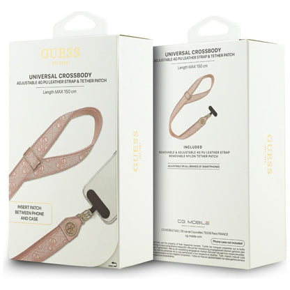 Telefonski remen Guess 4G Strass Metal Logo, Roza