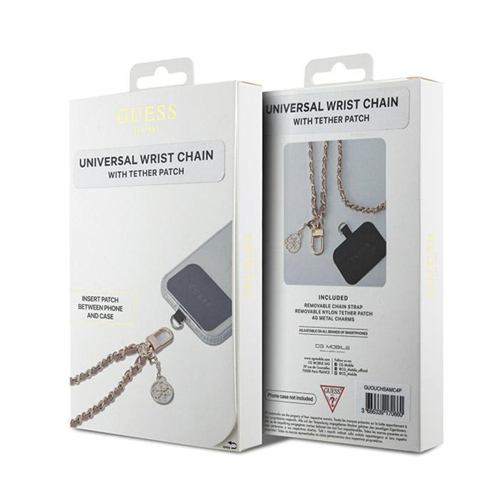 Telefonski remen Guess Saffiano 4G Charm, Crni