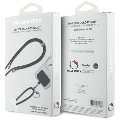 Hello Kitty Crossbody remen za telefon, crni