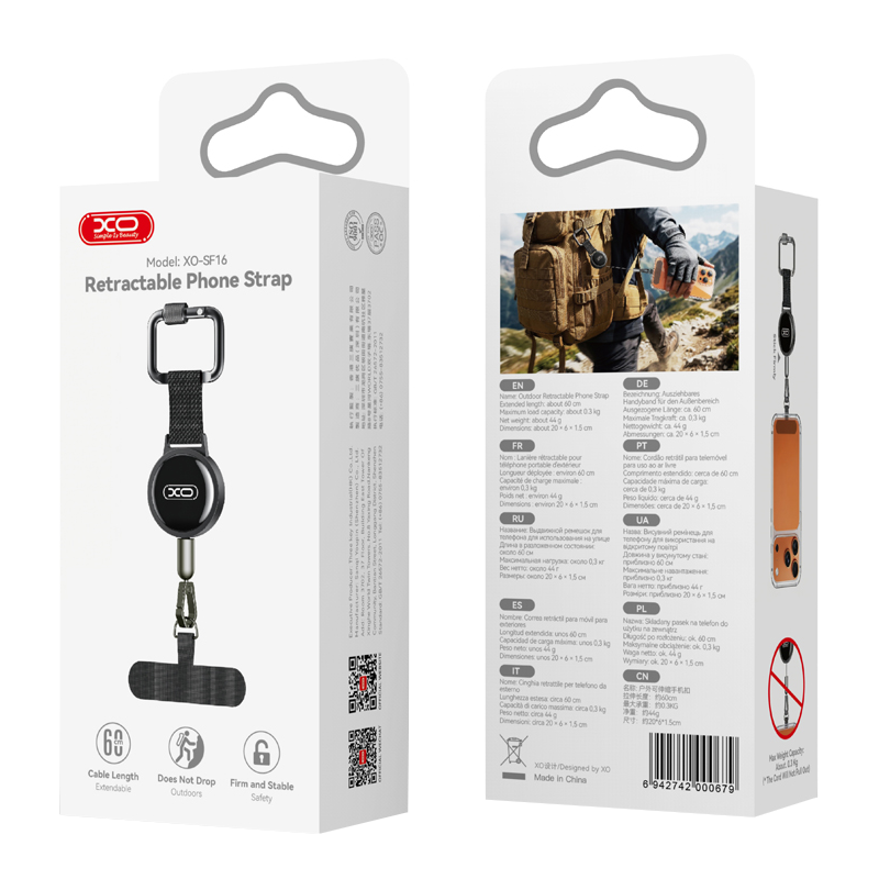 Uže za telefon XO Design SF16, Crna